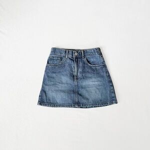 H&M Medium Blue A-Line Mini Denim Jean Skirt Adjustable Waist, Girls’ 8 (134 cm)